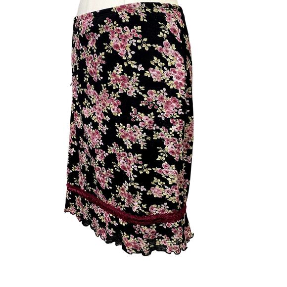 Vintage My Michelle Y2K Floral Rose Lace Grunge Whimsygoth Goth Midi Skirt USA - Picture 2 of 12